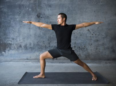 Man practicing yoga